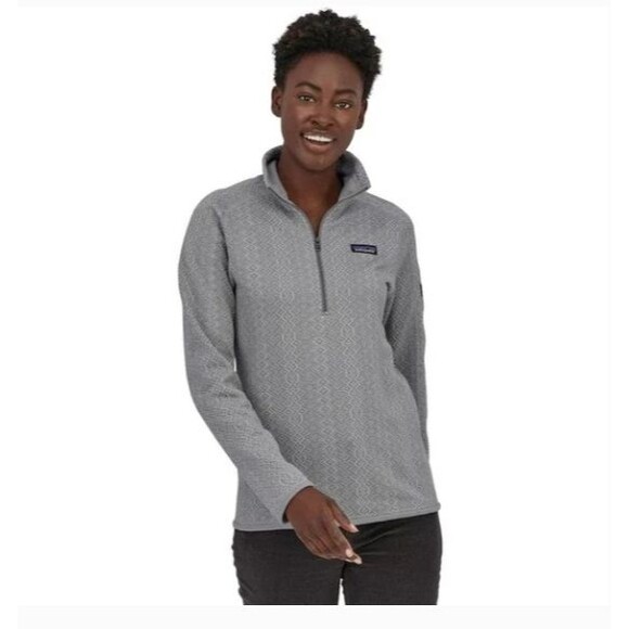 Patagonia Better Sweater ¼‑Zip Frozen Diamond Jacquard/Salt Gray – Women’s M - Picture 1 of 6
